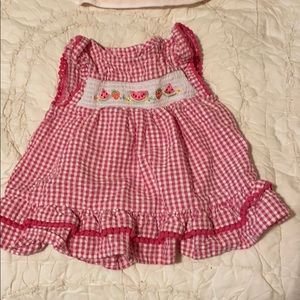 Watermelon smocked outfit